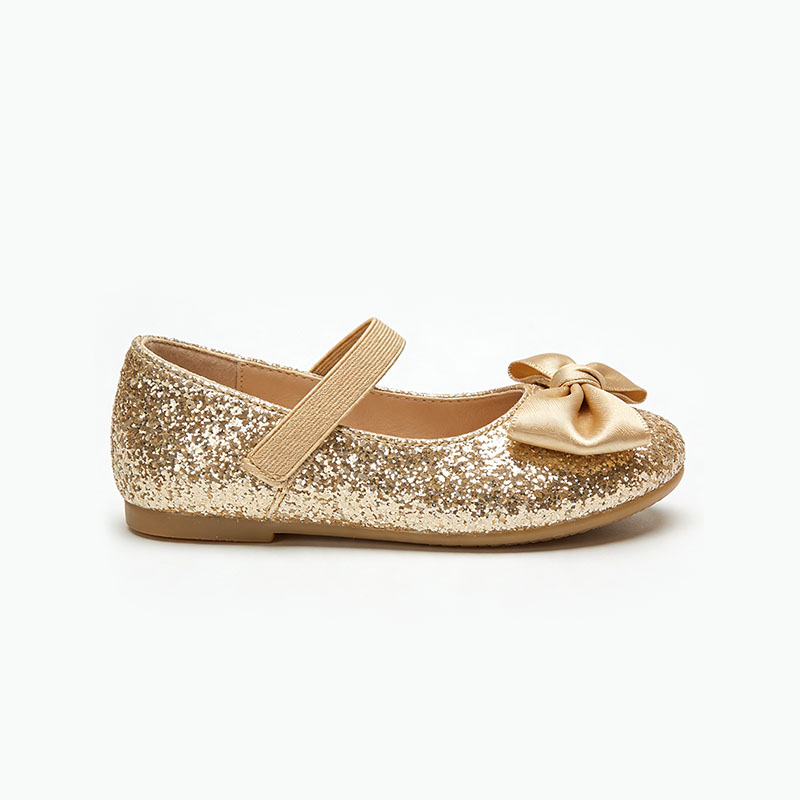girls-bow-decor-shiny-flat-shoes